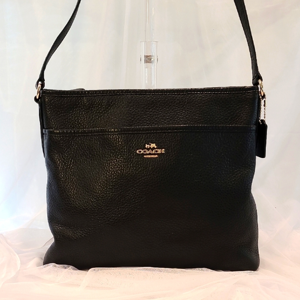 Coach Black Pebbled Leather Crossbody Bag